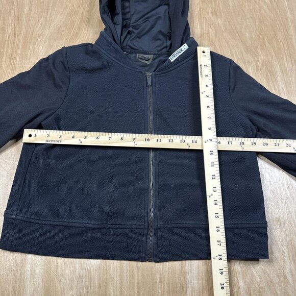Gymshark Training Cropped Hoodie Women Sz M Black Athlesiure Full Zip Sweatshirt - Picture 3 of 5